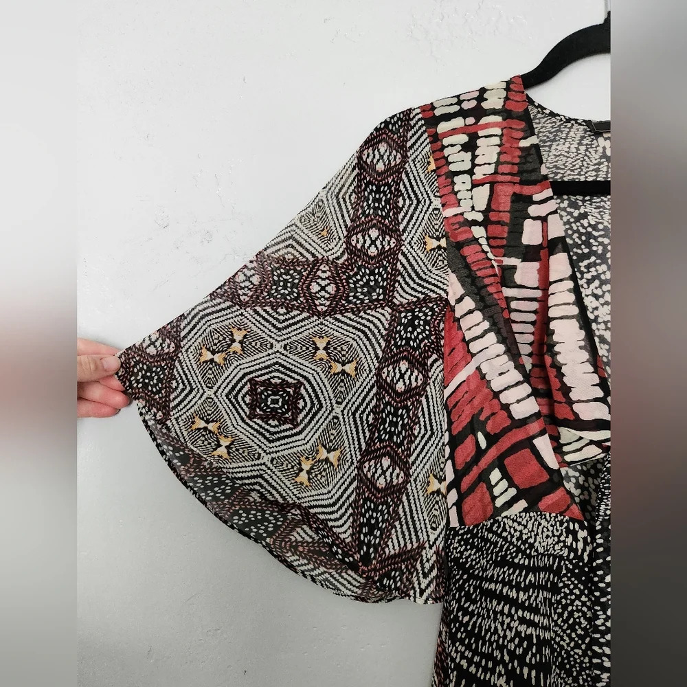 Bcbg Maxazria Abstract Patchwork Maxi Wrap Dress … - image 8